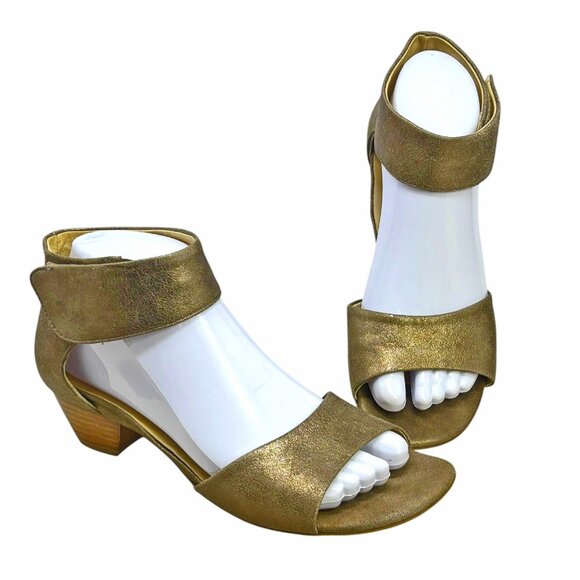 Paul Green Tripoli Metallic Suede Ankle Wrap Sandals - Picture 12 of 13